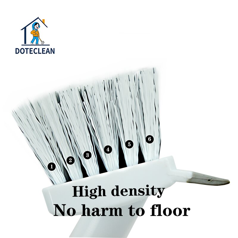 Floor Scrub Brush - Long Handle Stainless Steel 3-Connecting Poles Squeegee