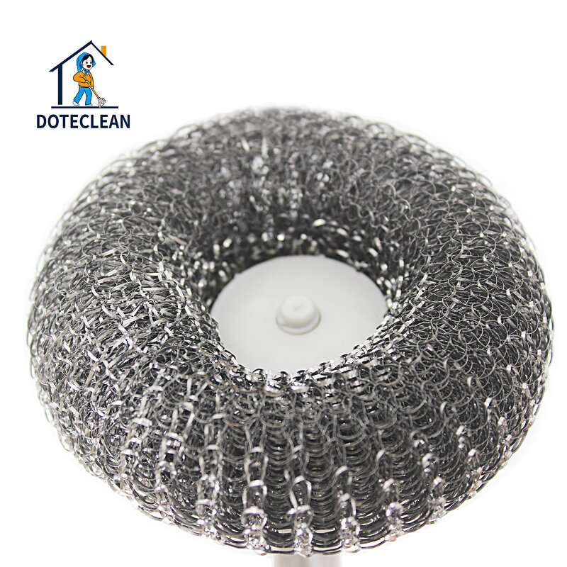 Pot Brush - Stainless Steel Wire Scourer Long Handle Eco-Friendly PP Material