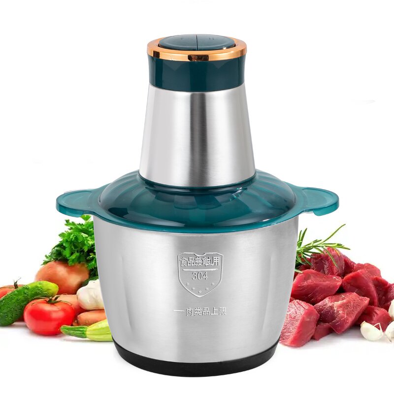 Electric Chopper - 2L Stainless Steel Food Slicer Vegetable Cutter Meat Grinder