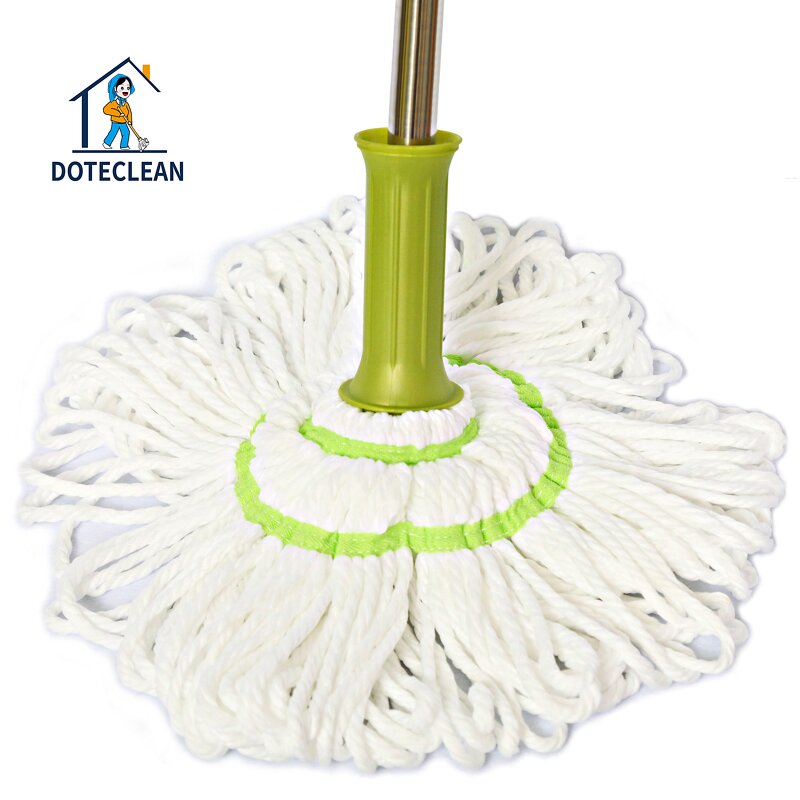 Flat Dust Mop - 360 Spin Stainless Steel Rod Hands-Free Triangle Home Cleaning