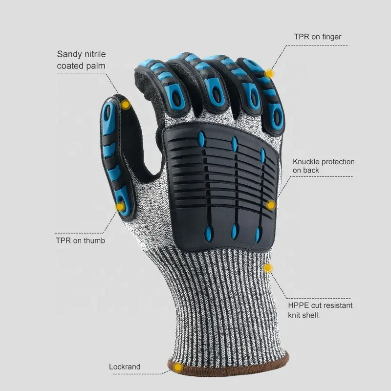 TPR Level 5 Cut Resistant Gloves - Heavy Duty 13 Gauge HPPE