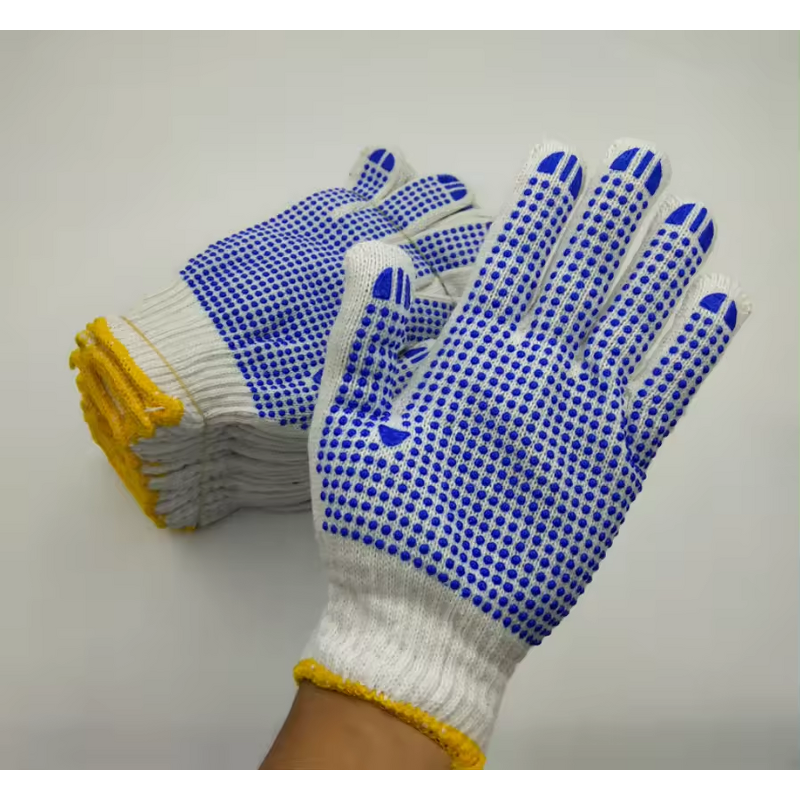 PVC Dotted Gloves - Industrial Anti Slip Waterproof Cotton Knitted