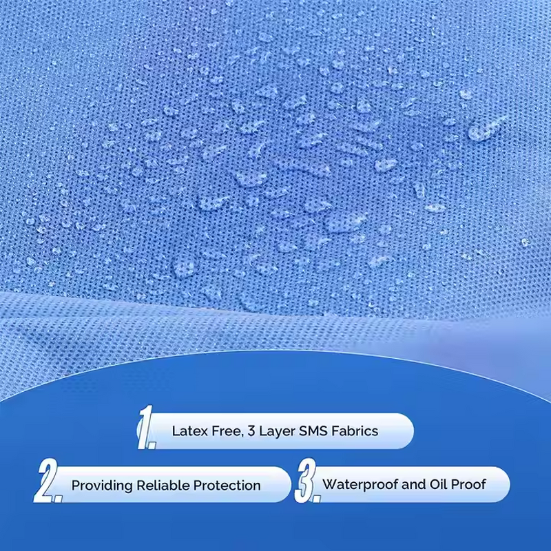 Disposable Lab Coats - Wholesale SMS Material with Knitted Sleeves