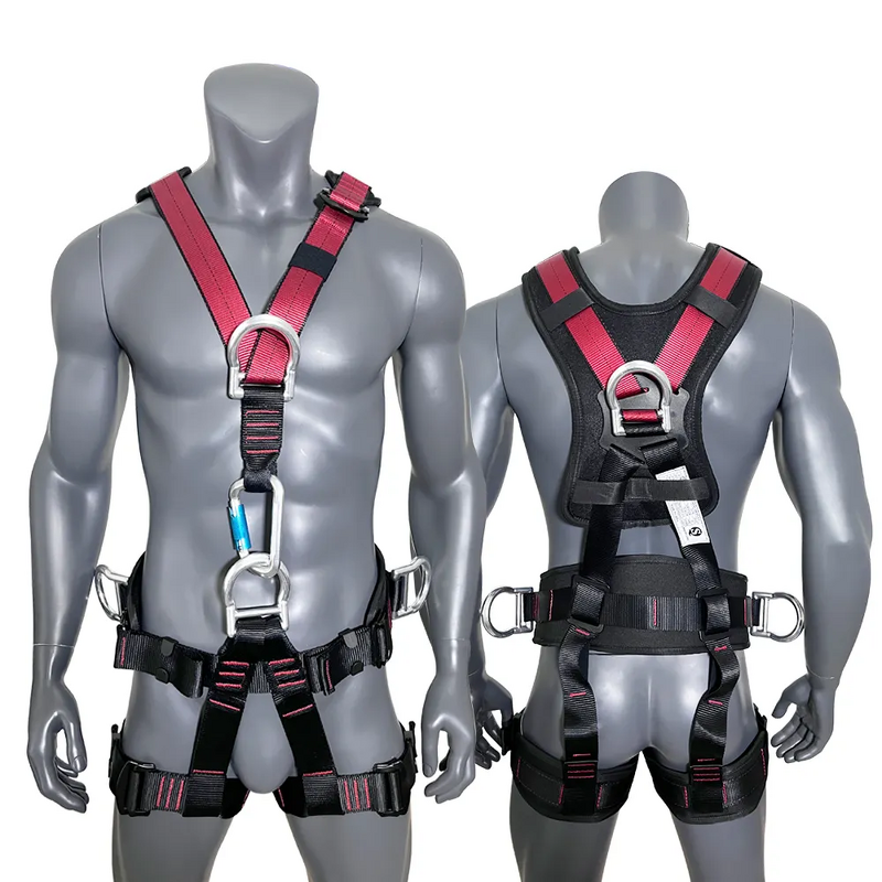Fall Protection Safety Harness - with Shock Absorbing Lanyard Hook