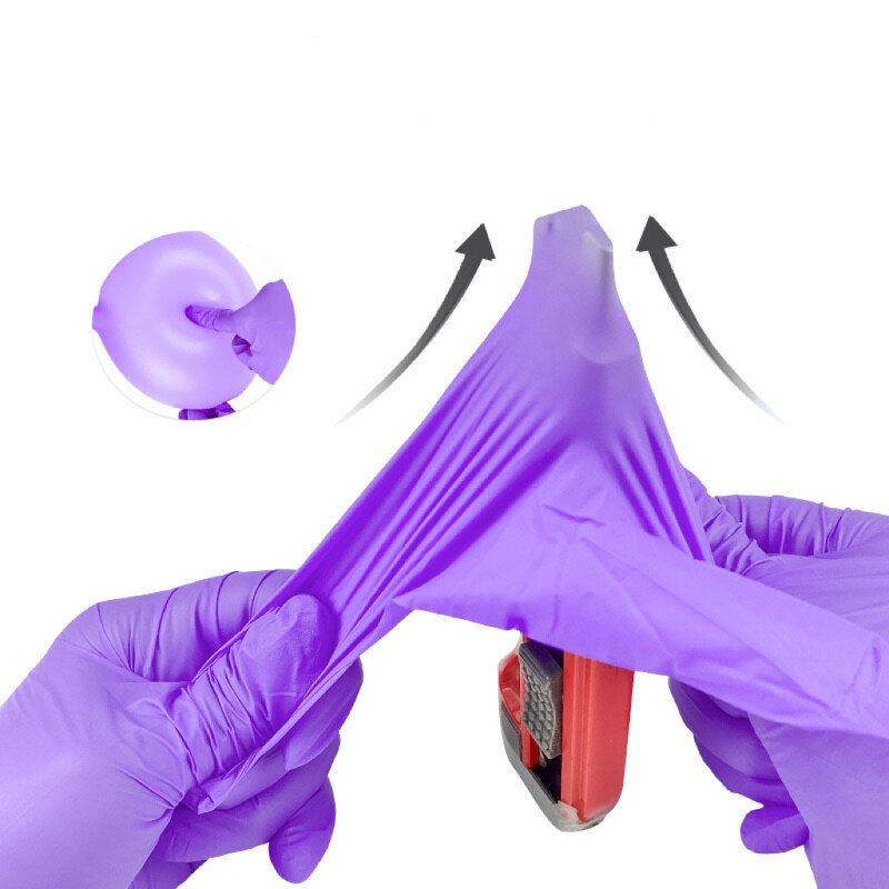 Disposable Nitrile Gloves - Purple 100 Pcs Box
