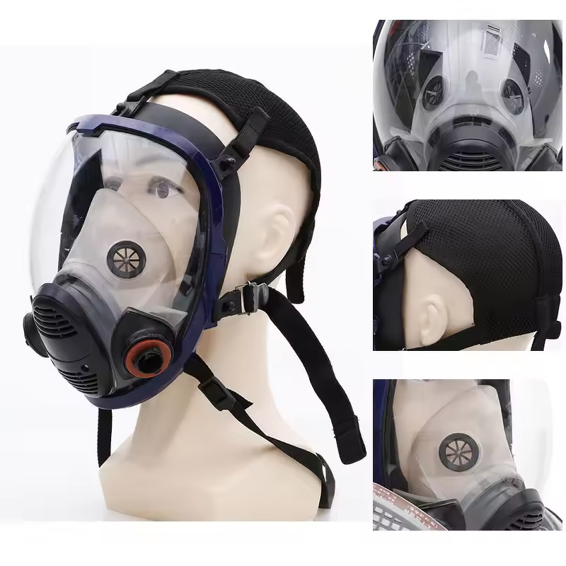 Half-face Gas Mask - Industrial Safety Silicone with Double Cartridges