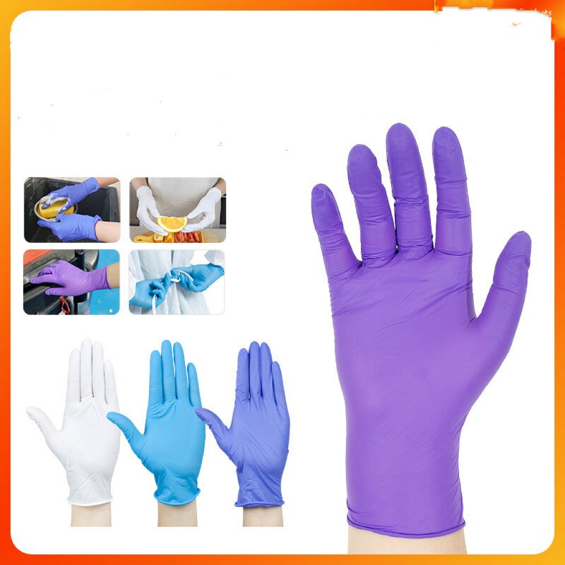 Disposable Nitrile Gloves - Purple 100 Pcs Box