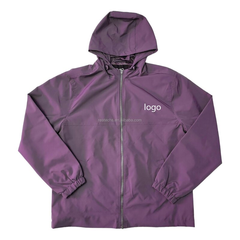 Windbreaker Jacket Manufacturer - Men's Custom Logo Hooded Outdoor Stand Collar Training Casual