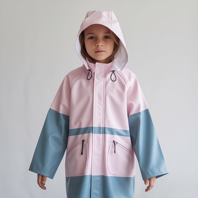 Raincoat Manufacturer - 2024 Casual Print PU for Kids High Quality Waterproof Breathable Stand New Lovely