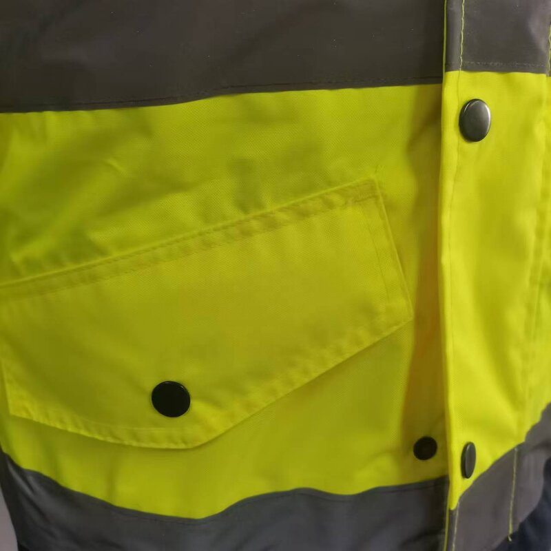 Safety Bomber Jacket Manufacturer - Hi Vis Reflective Customizable with Logo Nylon Stand Collar