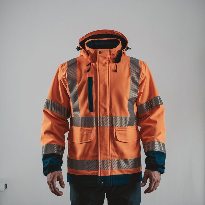 Workwear Jacket Manufacturer - Men's Thermal Fluorescent Hi Vis Softshell Breathable Outdoor Wear