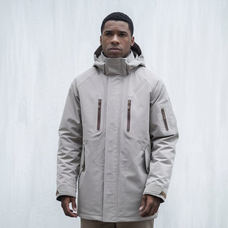 Winter Waterproof Jacket Manufacturer - OEM for Men Blue Color Casual Style with Hood Zipper Closure