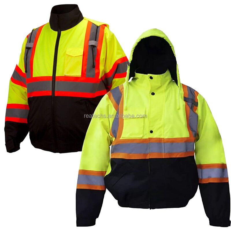 Workwear Jacket Manufacturer - Men's Thermal Fluorescent Hi Vis Softshell Breathable Outdoor Wear
