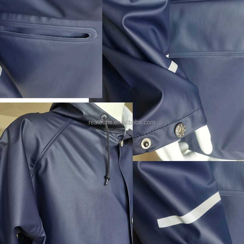 Rain Jacket Manufacturer - Men's Casual Print Yellow PU Lightweight Hooded Windbreaker for Hiking Breathable