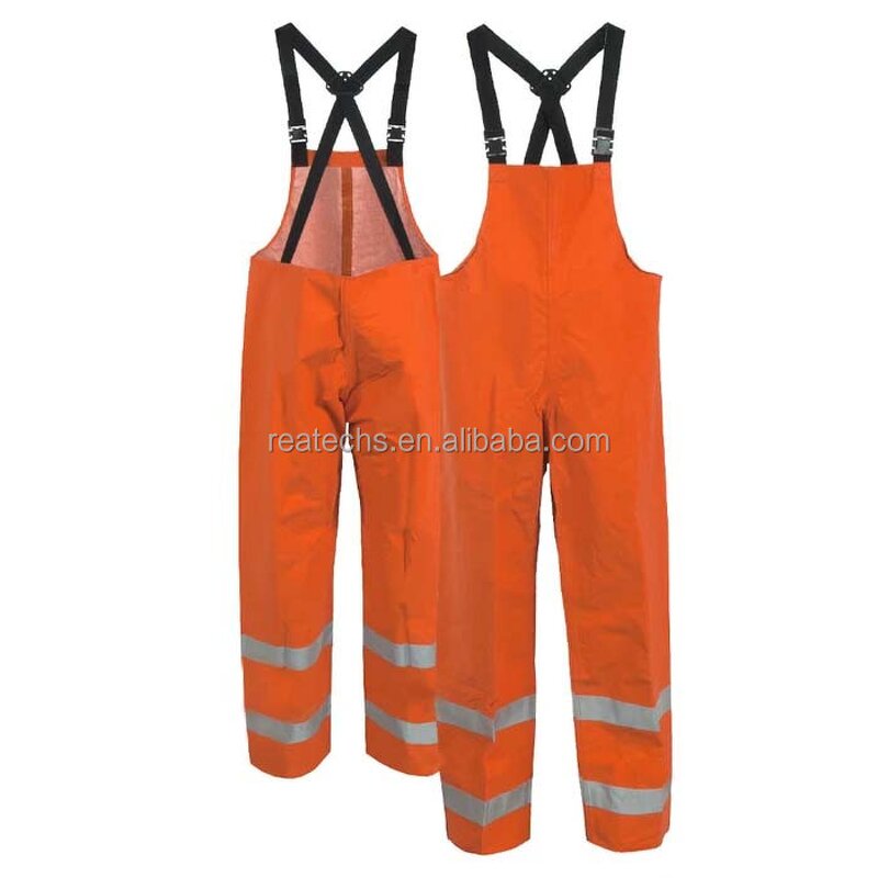 Workwear Bib Coverall Manufacturer - High Visibility Polyester Waterproof Anti-Static Reflective Sleeveless EN1149-5