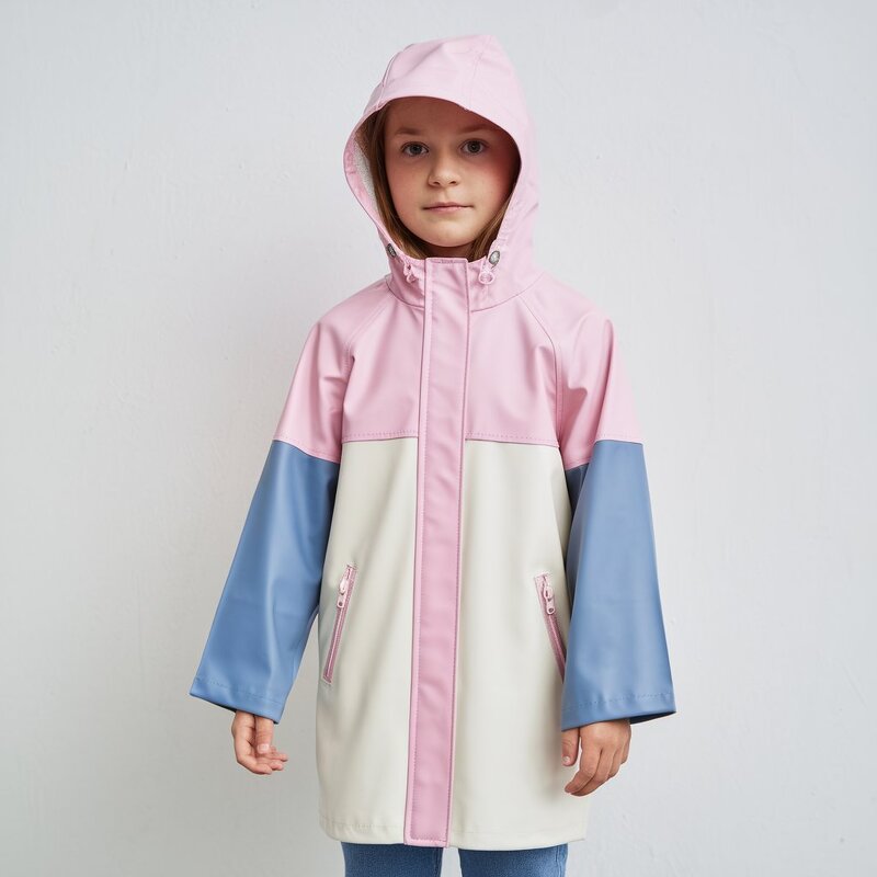 Raincoat Manufacturer - 2024 Casual Print PU for Kids High Quality Waterproof Breathable Stand New Lovely