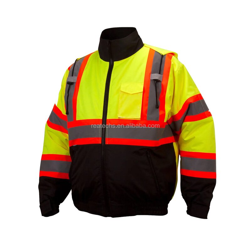 Work Jacket Manufacturer - OEM Hi Viz Waterproof Winter Hooded for Men Plus Size Safety Clothing