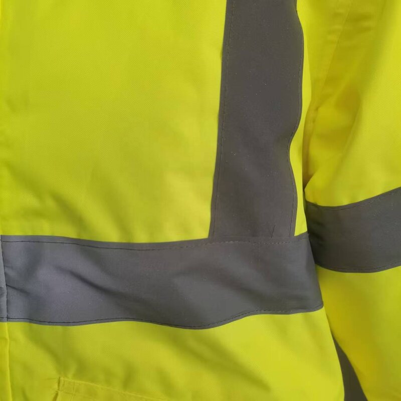 Safety Bomber Jacket Manufacturer - Hi Vis Reflective Customizable with Logo Nylon Stand Collar