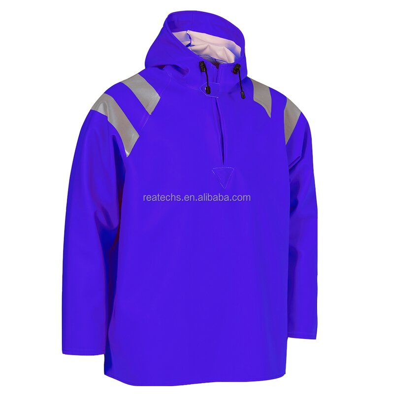 Rain Coat Manufacturer - Adult PU 100% Polyester Waterproof Purple Outdoor Men Workwear for Heavy Duty