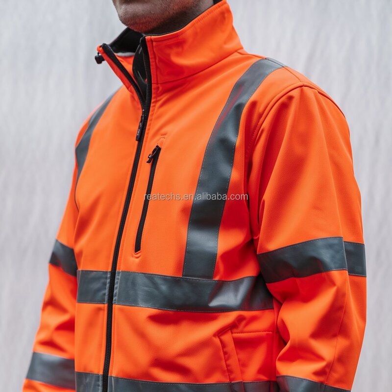 Softshell Jacket Manufacturer - EN ISO 20471 Hi-Vis Reflective Polyester TPU Membrane Water-Repellent