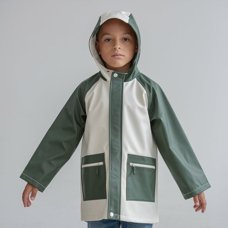 Raincoat Manufacturer - 2024 Casual Print PU for Kids High Quality Waterproof Breathable Stand New Lovely