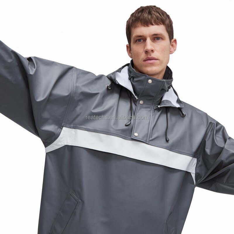 Raincoat Manufacturer - Wholesale High Quality PU for Men Hooded Outdoor with Breathable Feature for Hiking
