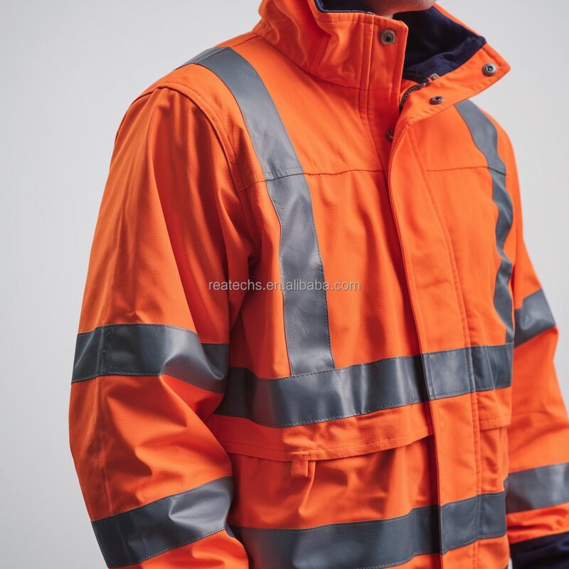 Workwear Jacket Manufacturer - Flame-Resistant Reflective Waterproof Breathable Polyester with Thermal Features