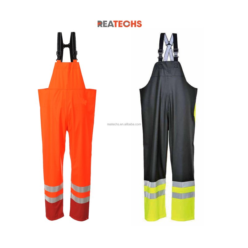 Workwear Bib Coverall Manufacturer - High Visibility Polyester Waterproof Anti-Static Reflective Sleeveless EN1149-5