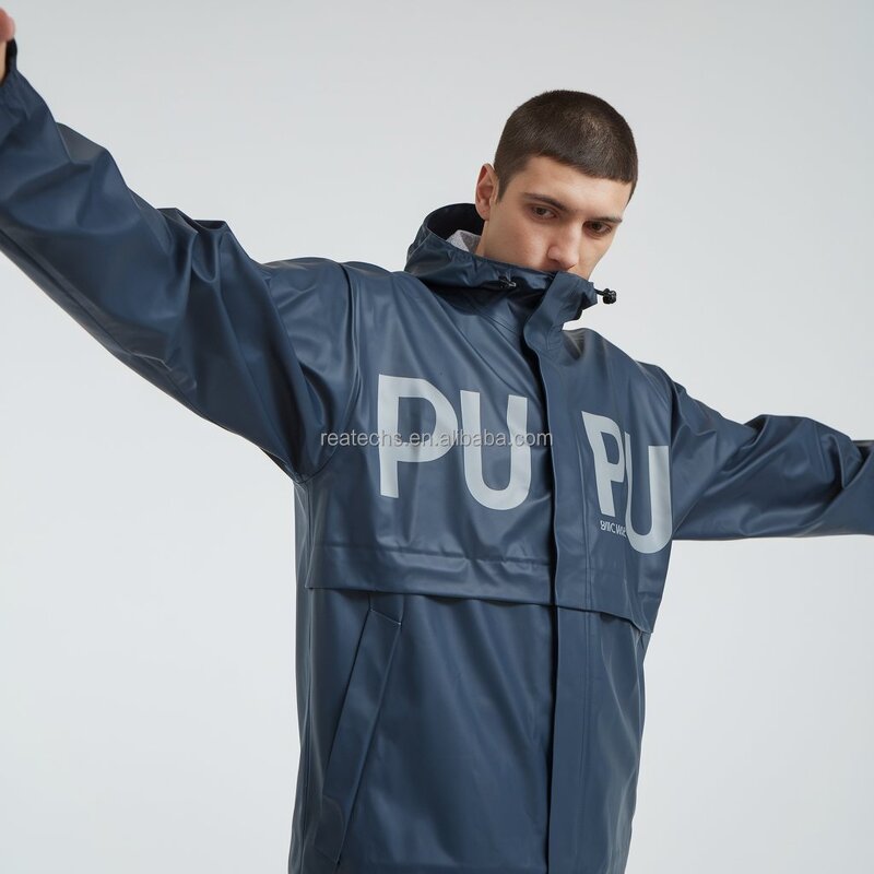 Raincoat Manufacturer - Wholesale High Quality PU for Men Hooded Outdoor with Breathable Feature for Hiking