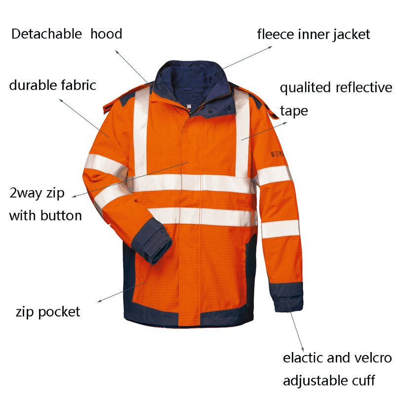 Safety Jacket Manufacturer - OEM 3-in-1 Unisex Winter Protective Apparel Thick Anti-Static Polyester