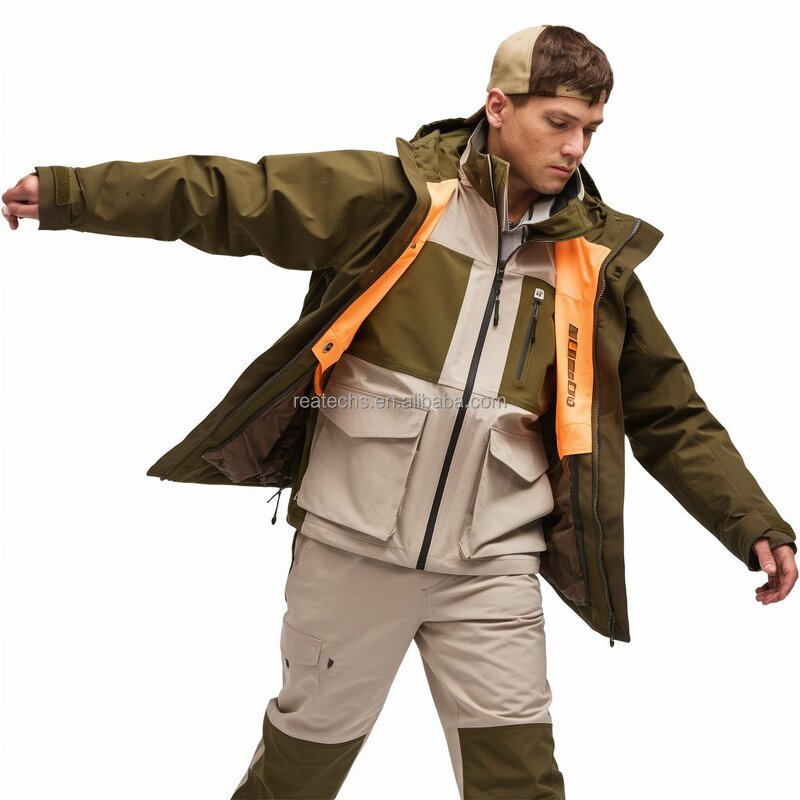 Hunting Jacket Manufacturer - 2024 Custom Orange Camouflage for Men Waterproof Soft Shell Clothing for Winter