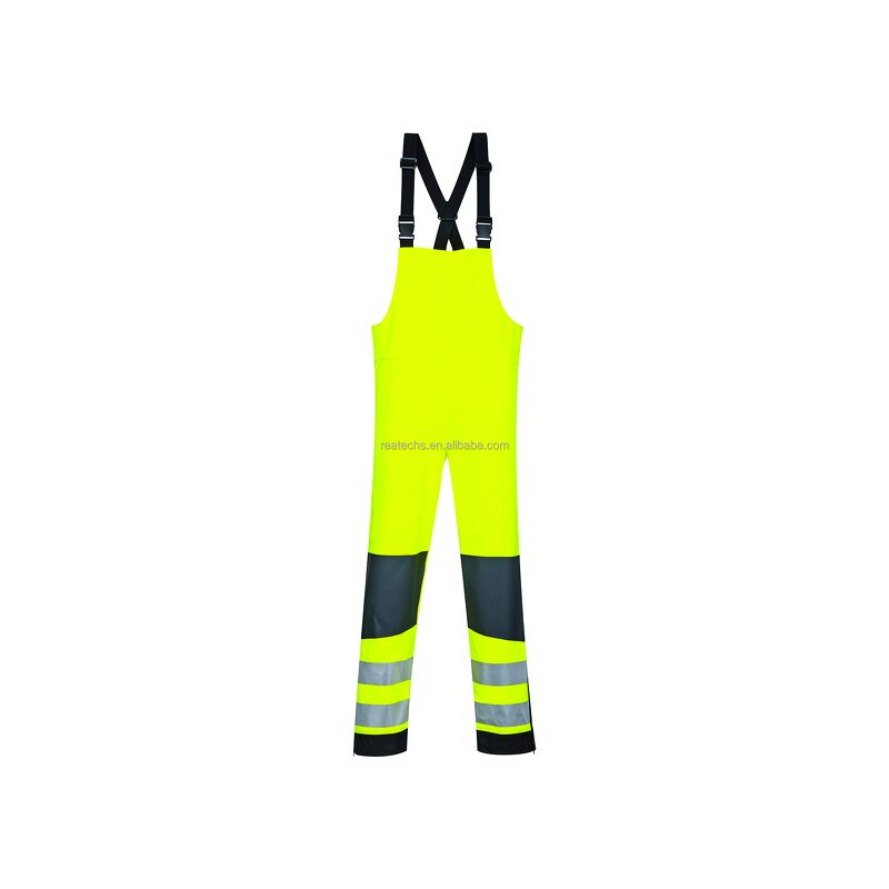 Bib Overalls Manufacturer - Men's Hi-Vis Reflective Fluorescent Breathable Waterproof Polyester Outdoor Safety