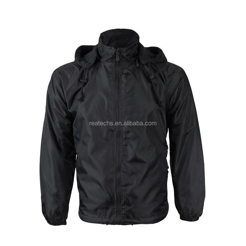 Windbreaker Jacket Manufacturer - Men's Custom Logo Hooded Outdoor Stand Collar Training Casual