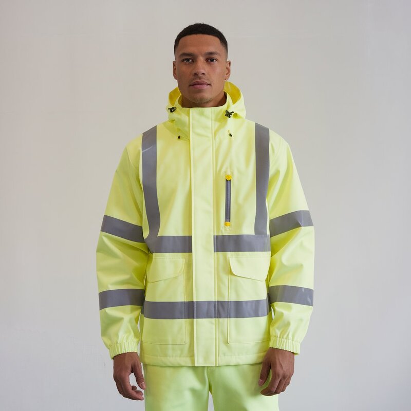 Workwear Jacket Manufacturer - Men's Thermal Fluorescent Hi Vis Softshell Breathable Outdoor Wear