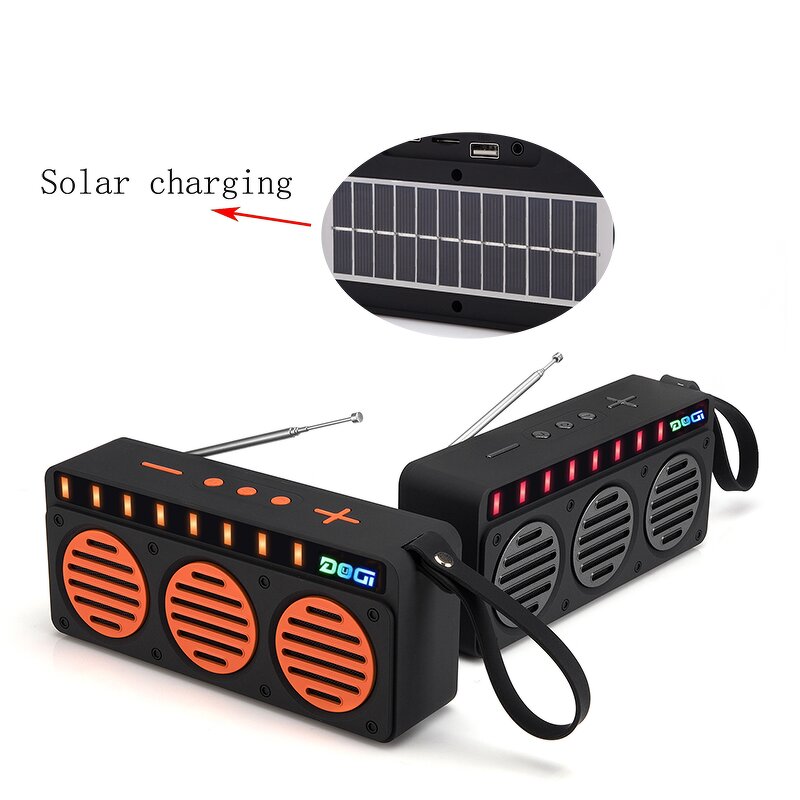 Solar Speaker Manufacturer - Portable with Stereo Woofer Bass FM Radio Solar Power SoundBar Support TF