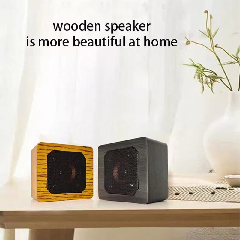 Bluetooth Speaker Manufacturer - Wooden Cuboid with FM Radio Support TF USB Functional Bass Home