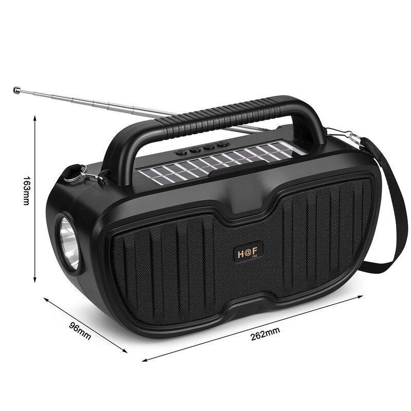 Bluetooth Speaker Manufacturer - Portable with Solar Charging FM Radio TF USB Torch