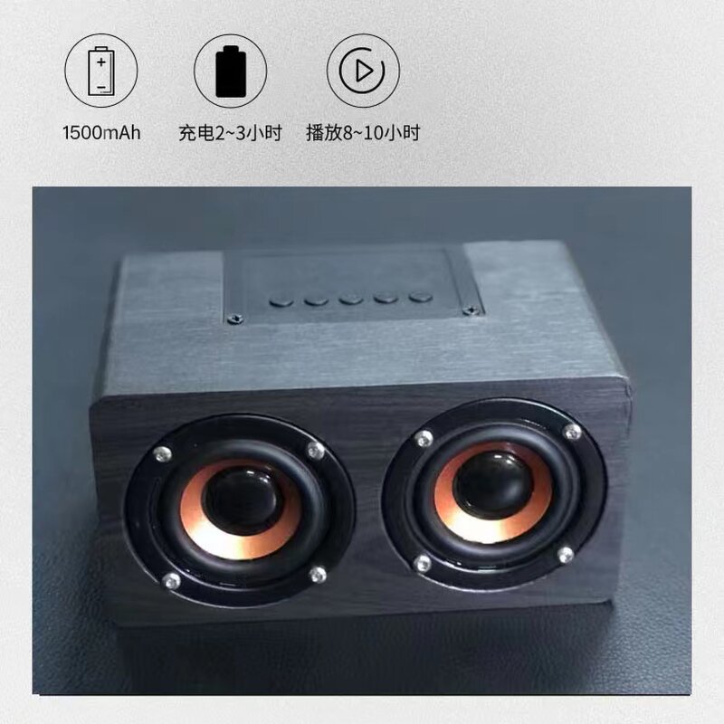 Bluetooth Speaker Manufacturer - Wooden Mini Size with Stereo Woofer FM Radio Support TF USB