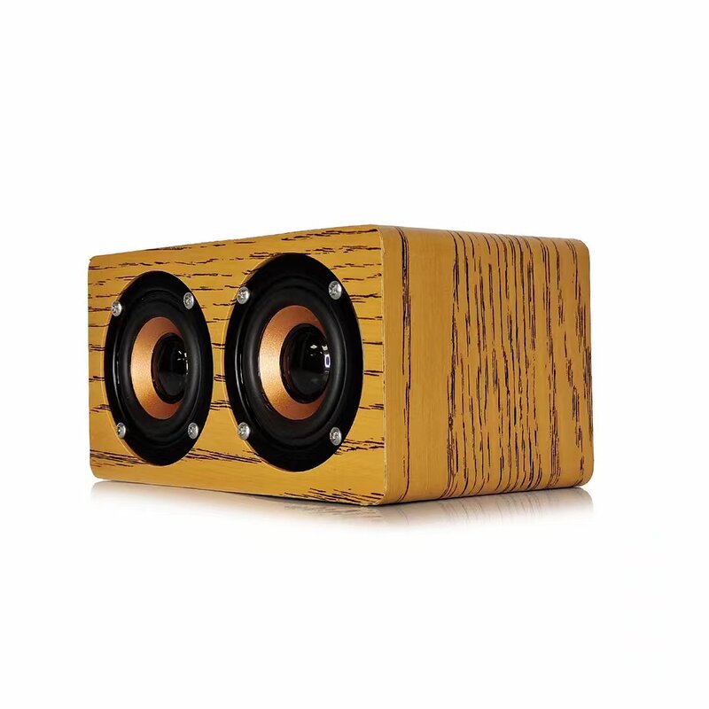 Bluetooth Speaker Manufacturer - Wooden Mini Size with Stereo Woofer FM Radio Support TF USB