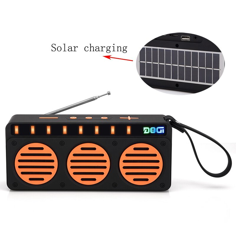 Solar Speaker Manufacturer - Portable with Stereo Woofer Bass FM Radio Solar Power SoundBar Support TF