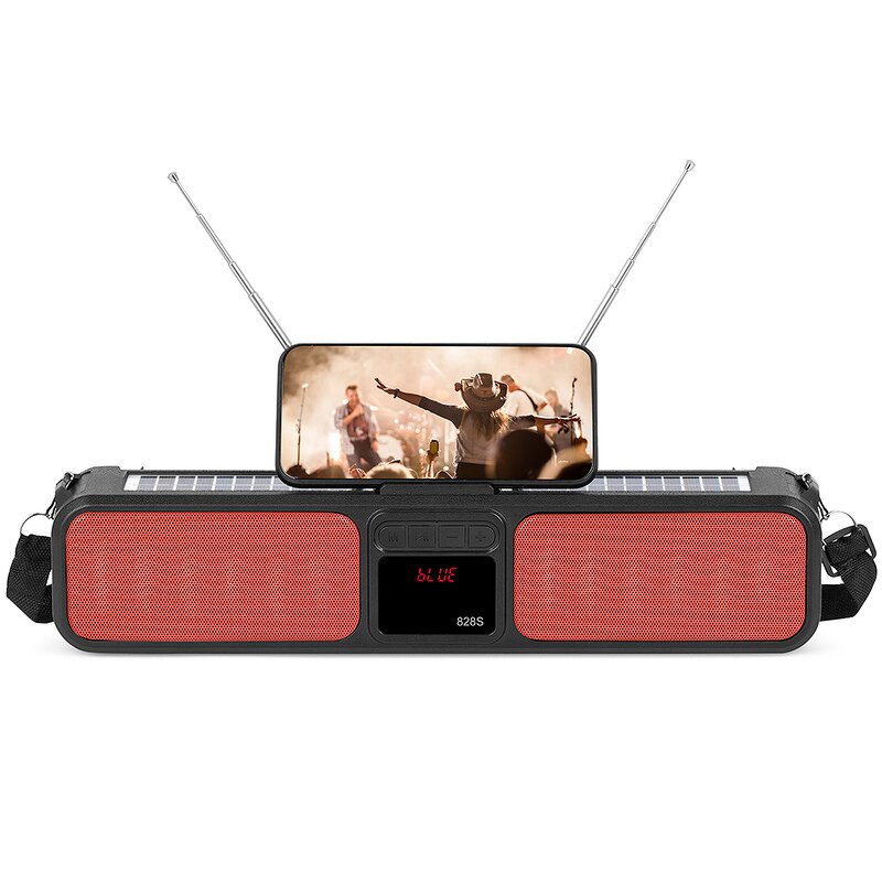 Solar Speaker Manufacturer - 5 Watt Dual Horns with FM Radio Shoulder Strap Support TF USB