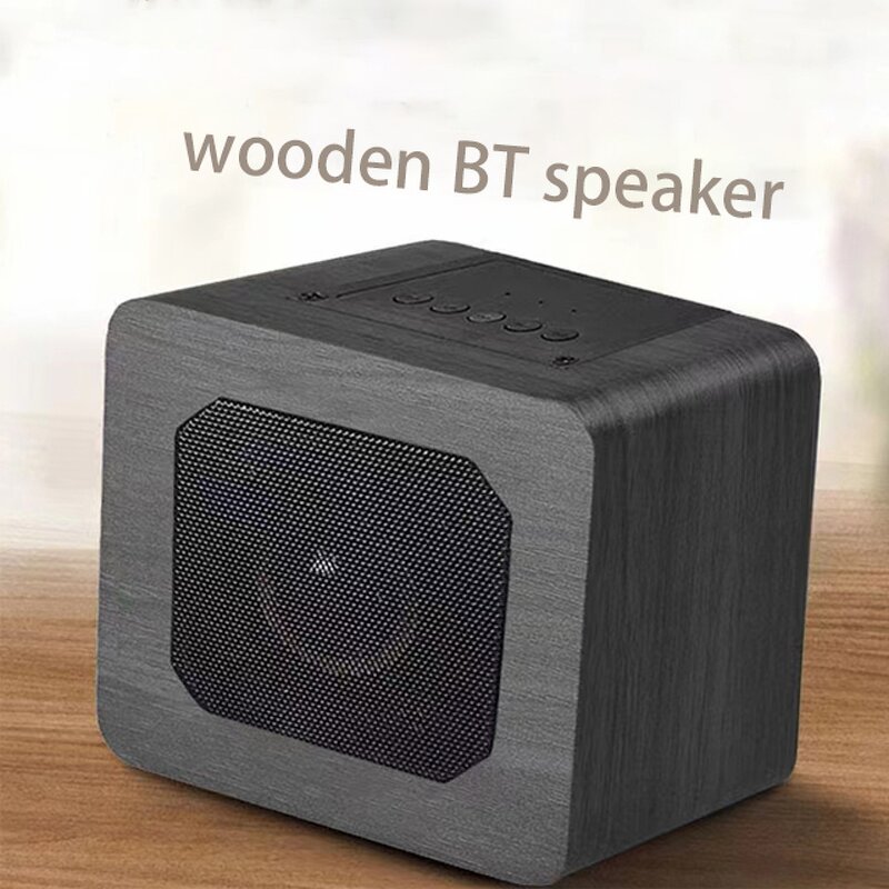 Bluetooth Speaker Manufacturer - Wooden Cuboid with FM Radio Support TF USB Functional Bass Home