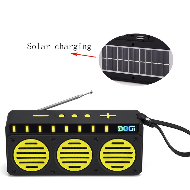 Solar Speaker Manufacturer - Portable with Stereo Woofer Bass FM Radio Solar Power SoundBar Support TF