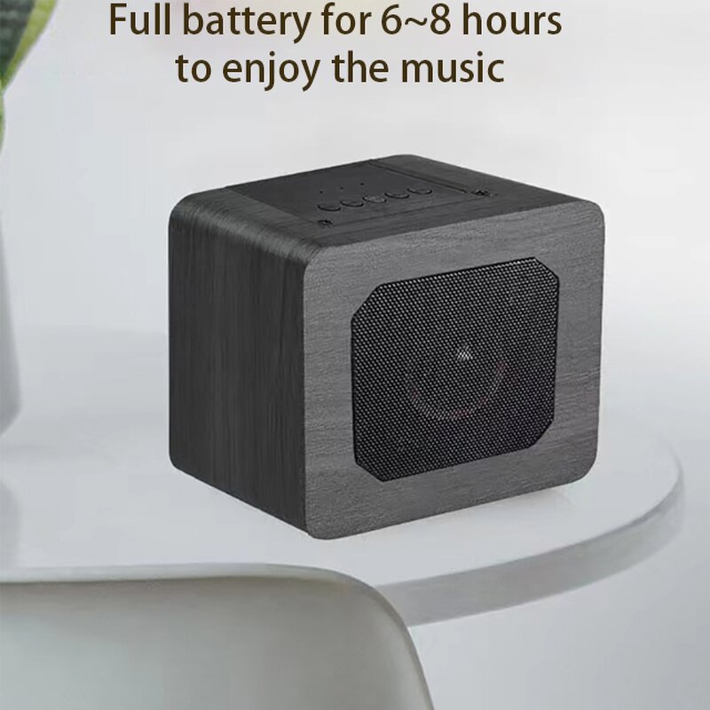 Bluetooth Speaker Manufacturer - Wooden Cuboid with FM Radio Support TF USB Functional Bass Home