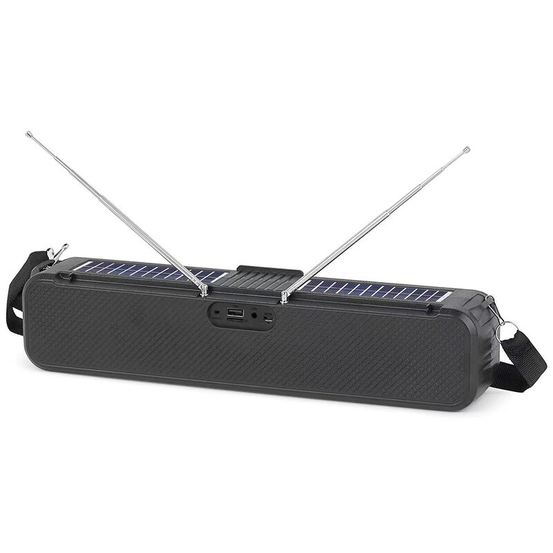 Solar Speaker Manufacturer - 5 Watt Dual Horns with FM Radio Shoulder Strap Support TF USB