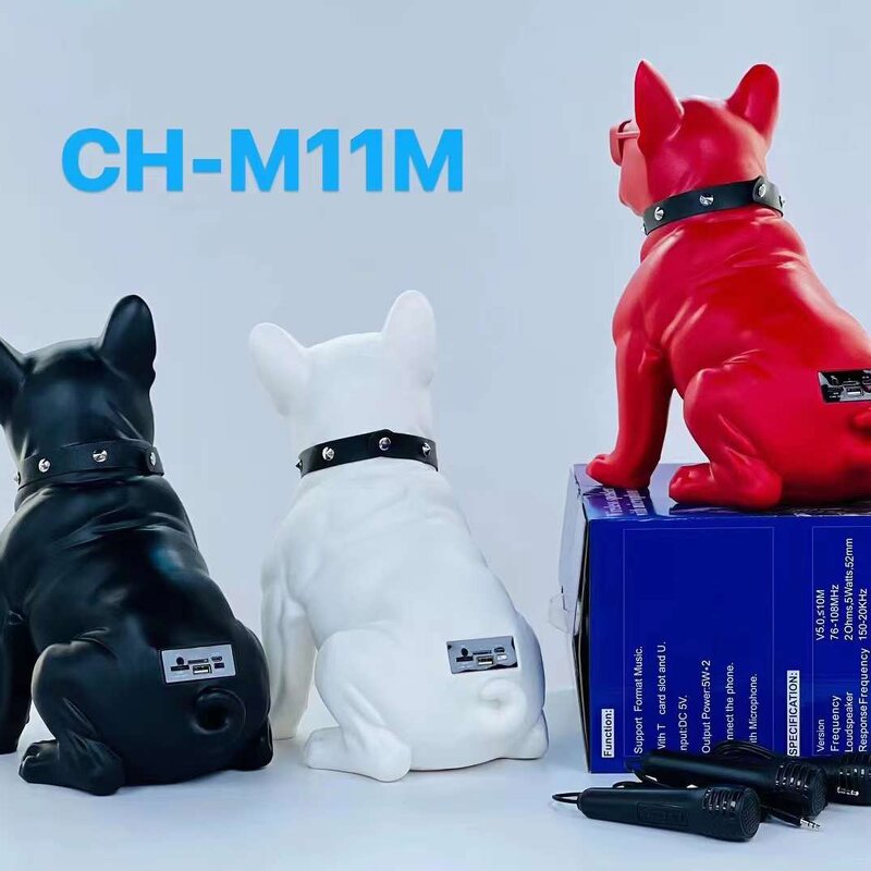 Bluetooth Speaker Manufacturer - Bull Dog Speakers Mini with TF USB Plastic Dog Stereo Woofer Creative