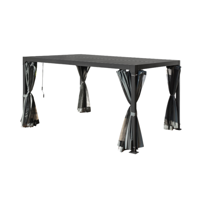 Bioclimatic Pergola Manufacturer - Modern Stylish with RGB Light Motorized Retractable Roof Waterproof Aluminum Louvered