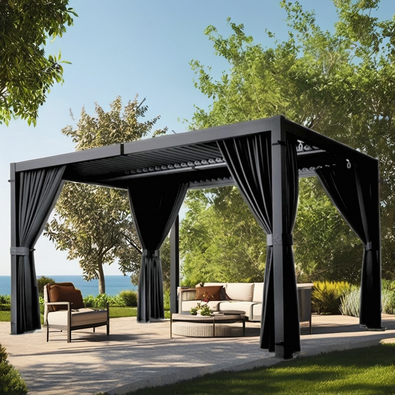 Outdoor Pergola Manufacturer - 4x4 with Aluminum Mounted Metal Gazebo Louvered Roof