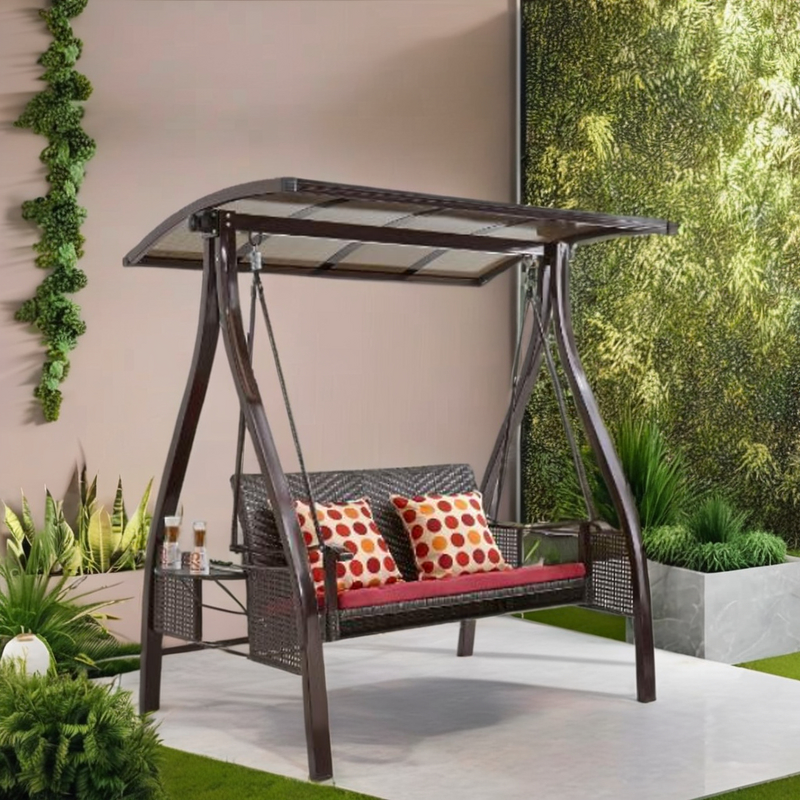 Garden Swing Chair Manufacturer - Swing Bed 3 Persons Outdoor Furniture Metal Patio Rattan Swings Hanging