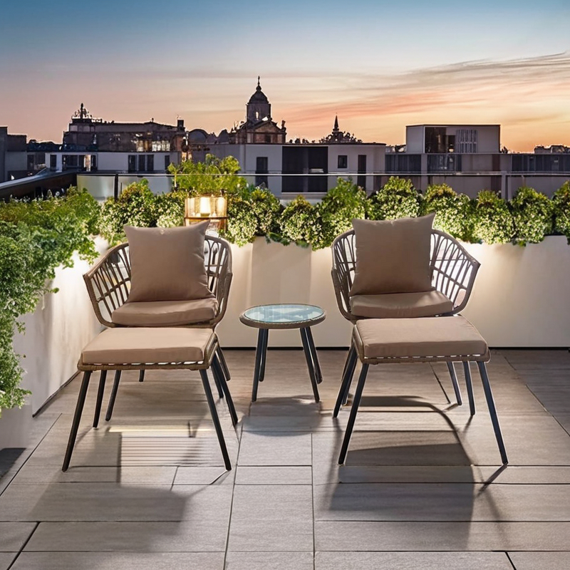 Patio Chair Manufacturer - Hot Sale Modern Design All-Weather PE Wicker Bistro Cafe Outdoor Garden for Hotels